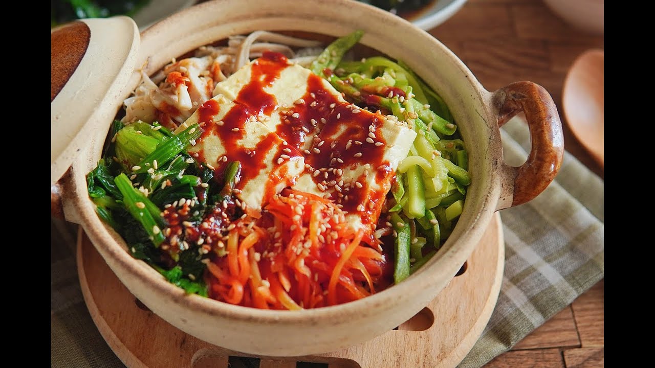 「素食」一人食 ， 不煎不炒一锅端，最佳懒人【砂锅拌饭】，减脂党看过来 | One Pot Dish Korean-Inspired Bibimbap