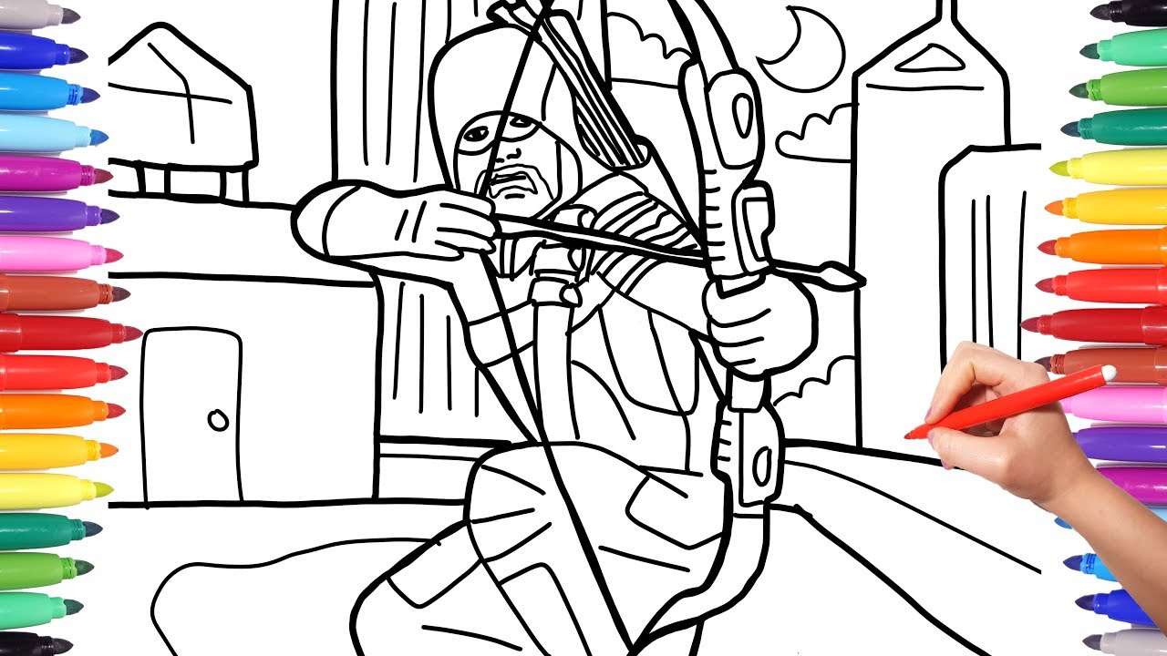 Green Arrow Coloring Pages for Kids, How to Draw Green Arrow, DC Green Arrow Superheroe