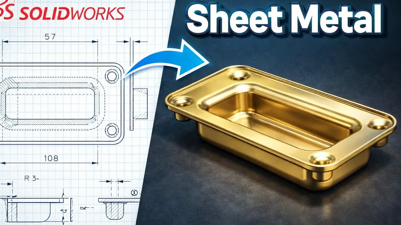 How to Design Sheet Metal Parts in SolidWorks Like a Pro! 🔥 (Beginner to Advanced)