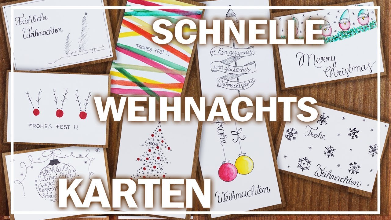 WEIHNACHTSKARTEN DIY | 9 einfache DESIGNS | LAST MINUTE