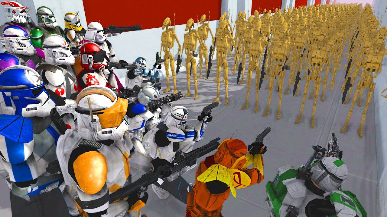 Can All CLONE COMMANDERS Hold SHIP DEFENSE vs Endless Droid Army?! - Men of War: Star Wars Mod