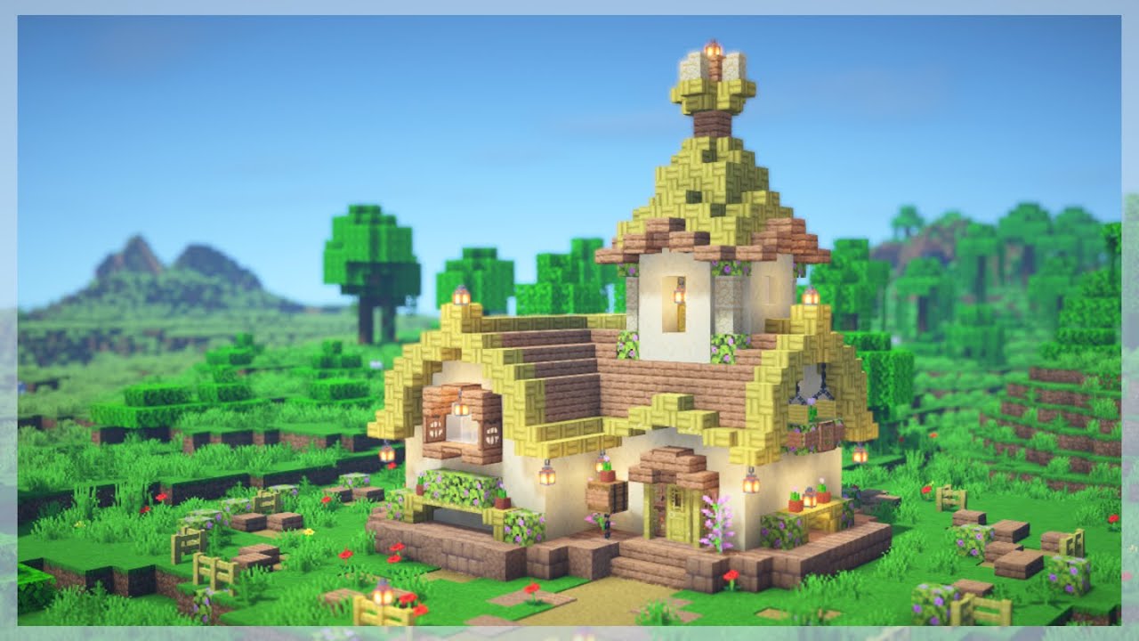 【Minecraft】竹ブロックで作る塔付きのおしゃれなお家｜作り方【マイクラ建築】