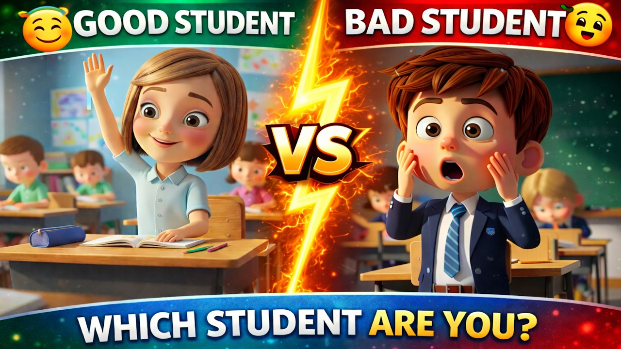Good Student vs Bad Student 📚 | School Habits for Kids | Learn Good Habits