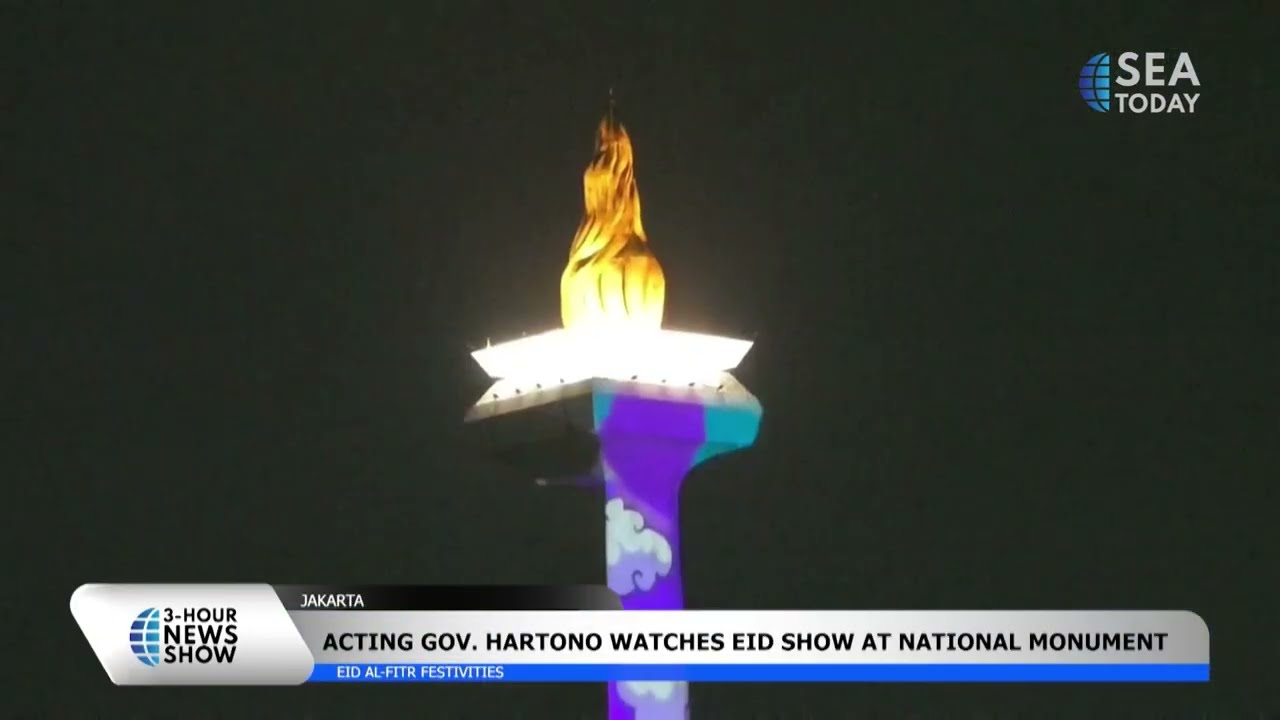 Jakarta's Acting Gov. Hartono Watches Eid Show at National Monument