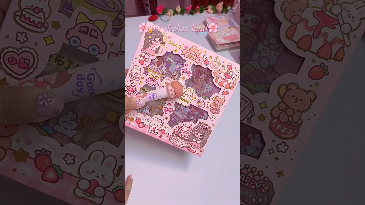 100 chibi kawaii stickers haul 🌸귀여운 스티커 세트🌸 from @meesho #kawaii #stationery #sticker #haul
