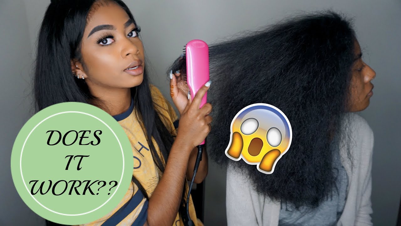 DOES IT WORK?? Acevivi Hairbrush Straightener FT my Sister!