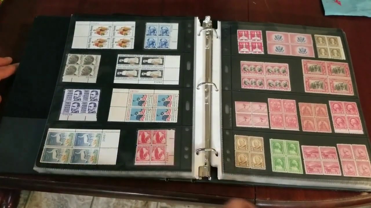 Stamp Collecting Panes, blocks, strips, and plate blocks on vario pages
