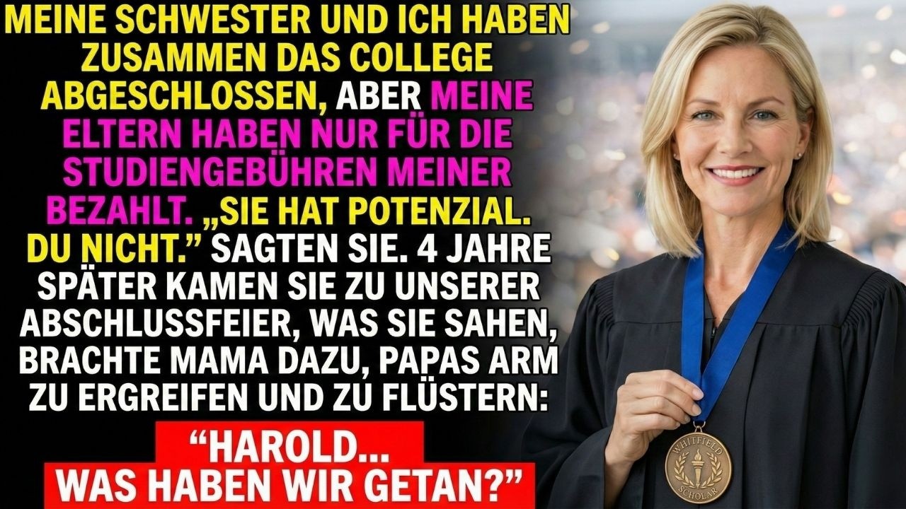 Meine Eltern zahlten das Studium meiner Schwester, nicht meines – bis der Dekan meinen Namen rief