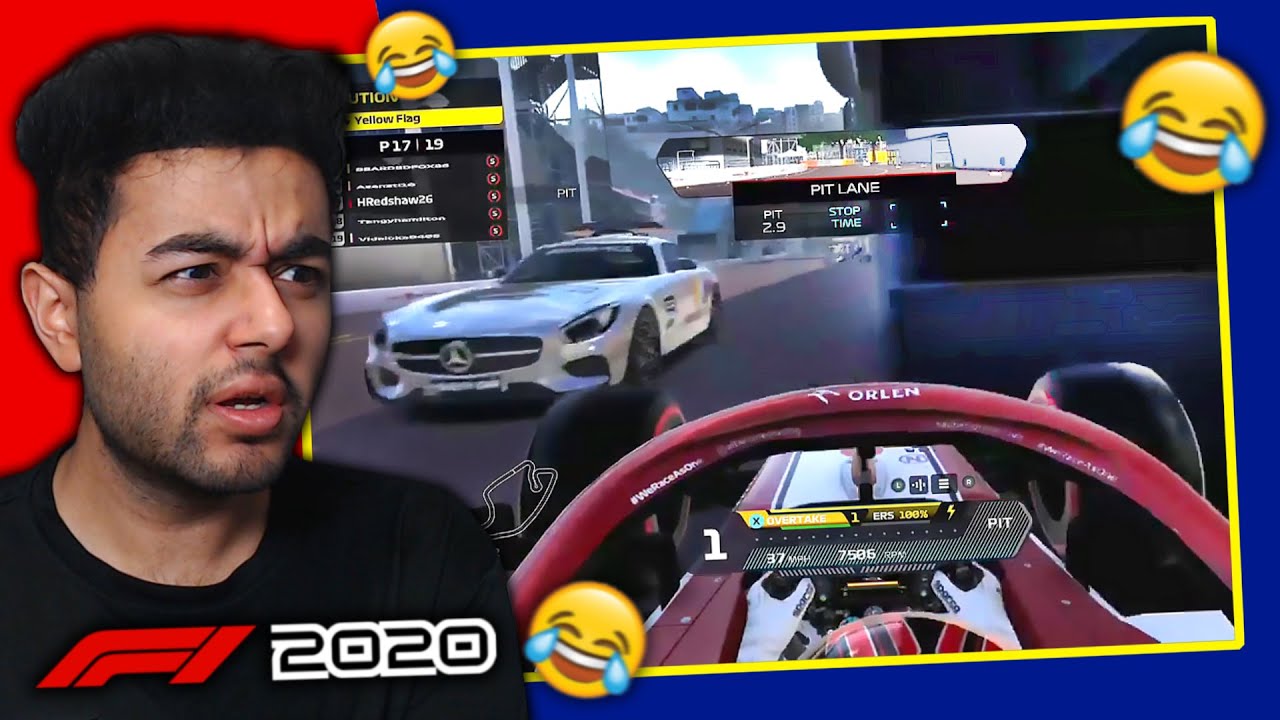 DRIVING BACKWARDS DOWN PITLANE! SAFTEY CAR CRASHES AT MONACO on F1 2020 Game!