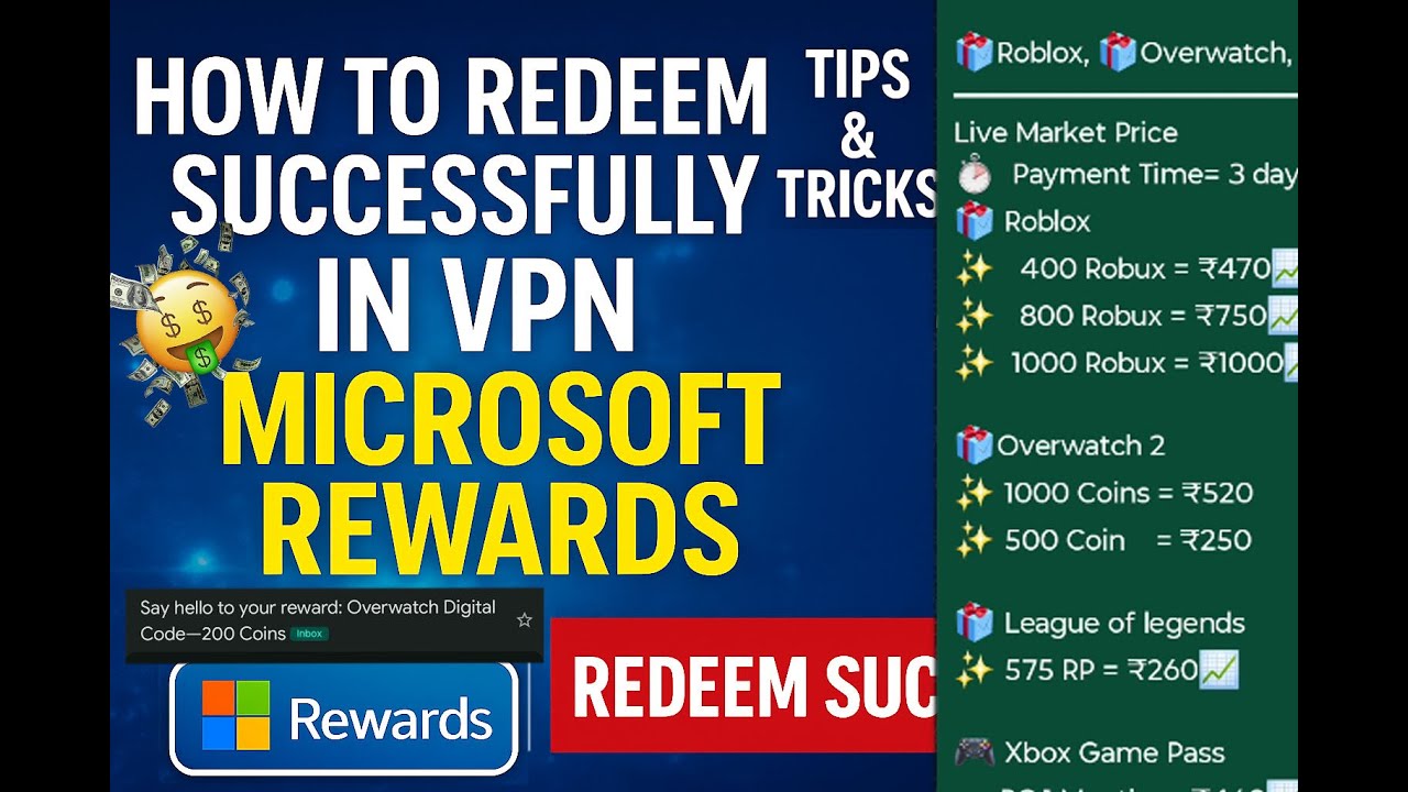 How to redeem in VPN account Microsoft rewads redeem #giftcards #microsoftrewards #robloxgiftcard