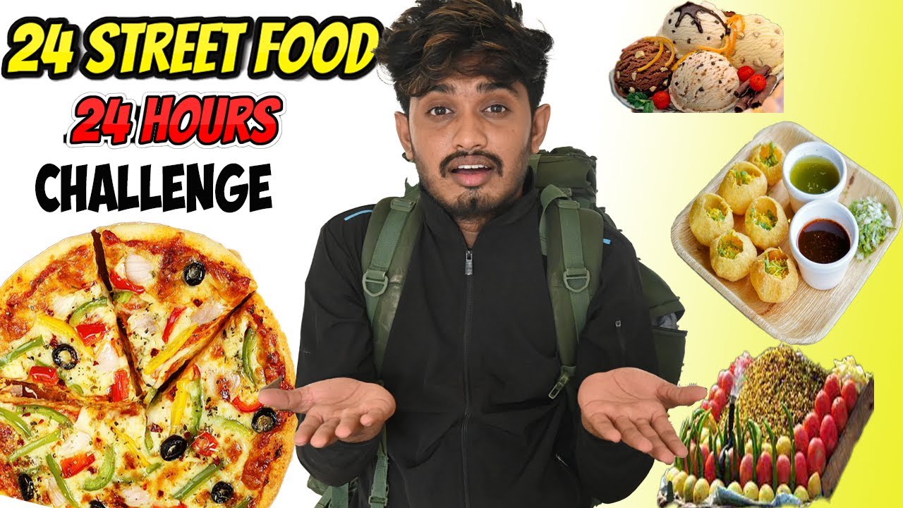 😋24 Street Foods in 24 Hours Challenge 😱BAD IDEA😥Food Challenge💪Delhi♥️EP#21