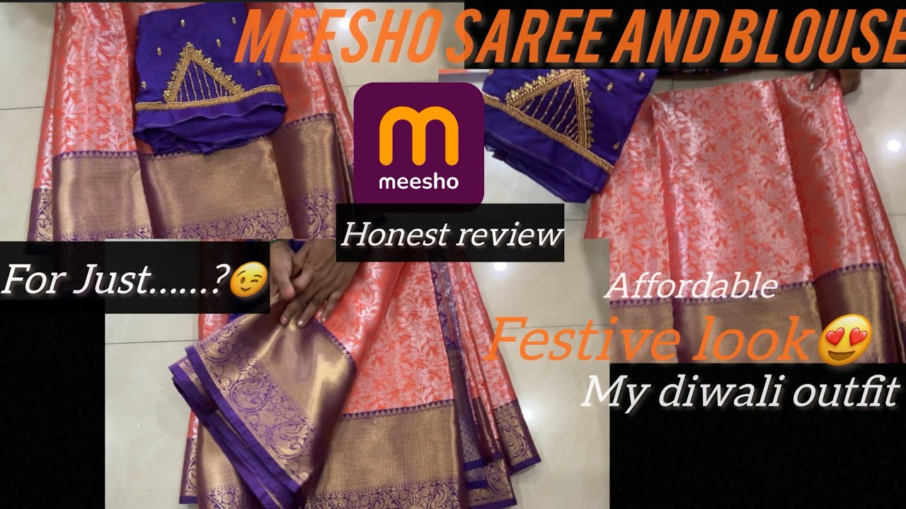 Meesho Saree and Work Blouse Review 2025  | Affordable Festive Sarees Under ......?😳 | Honest Try-On
