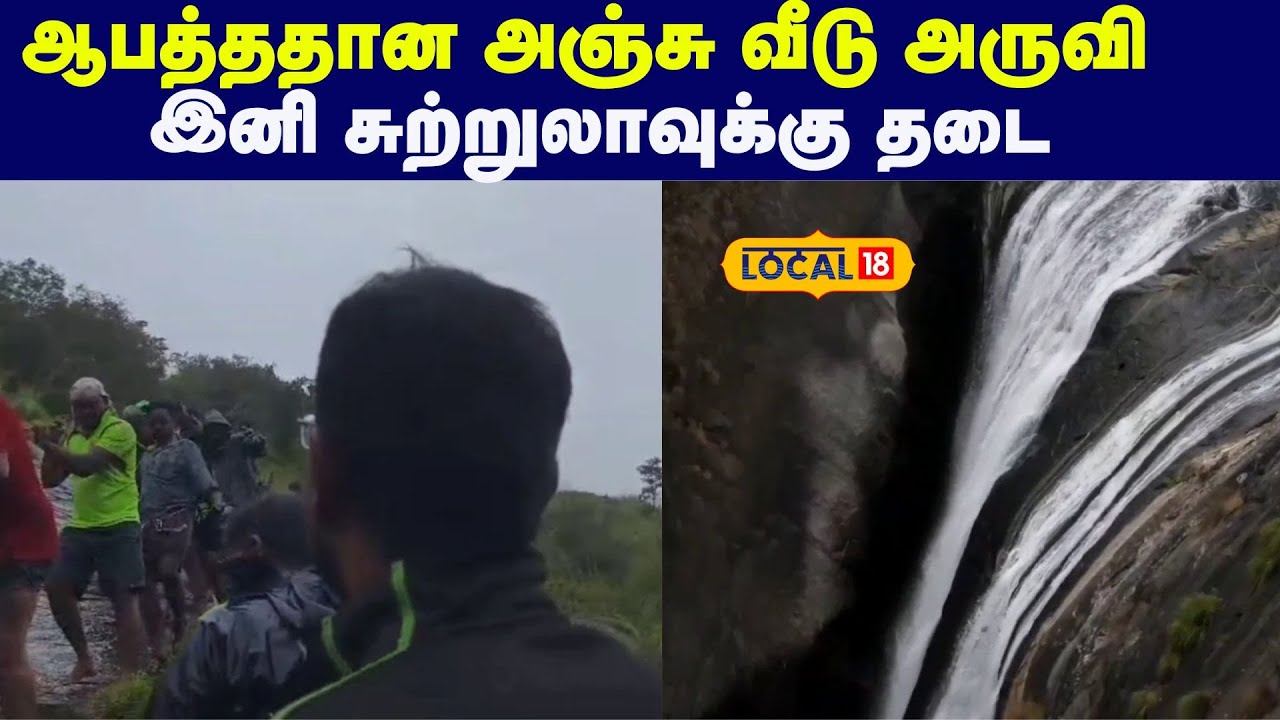 Kodaikanal Anju veedu waterfalls :  ஆபத்தான அஞ்சு வீடு அருவி ... இனி சுற்றுலாவுக்கு தடை  #local18