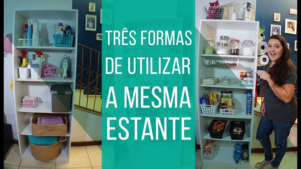 Uma estante com 3 organizações| Organização é vida | #comoorganizar #crisribeirotv