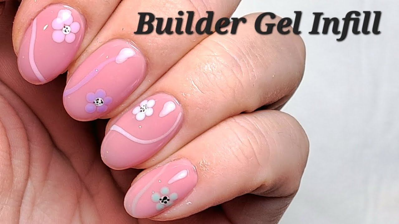 WATCH ME WORK: Glitterbels Cover Pink Builder Gel Infill with Easy Spring Design