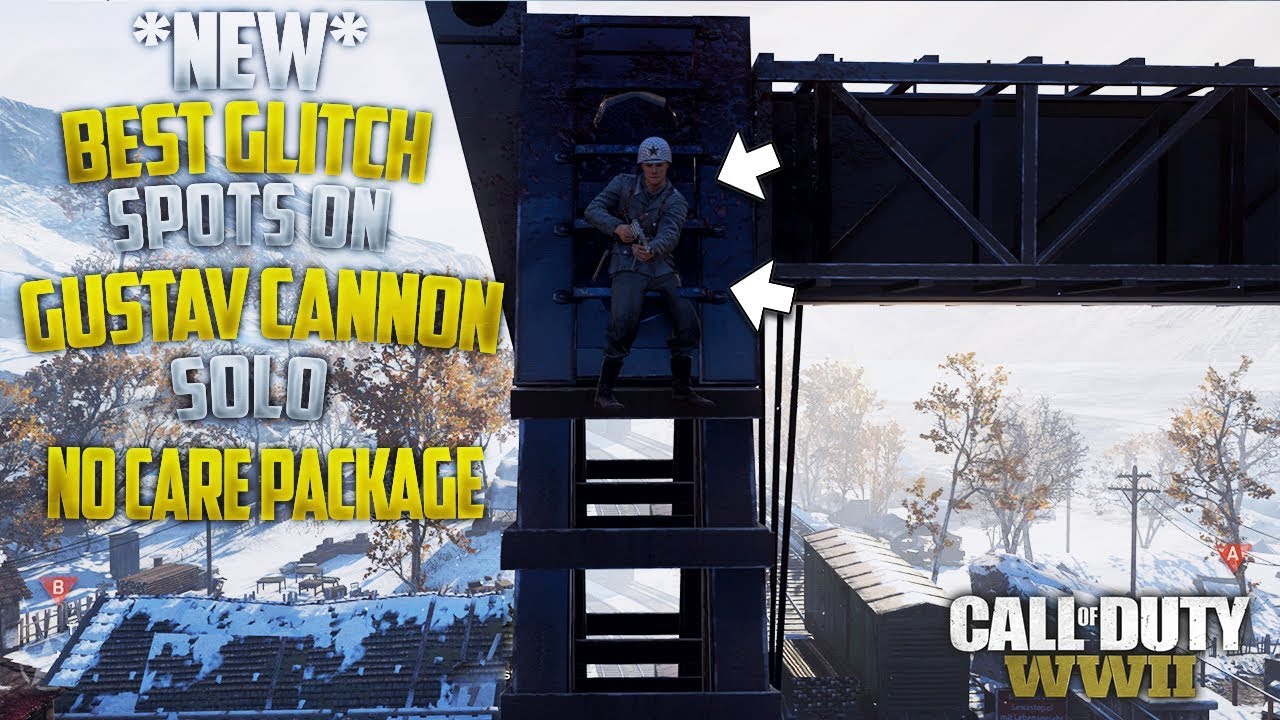 CoD WWII *New* INSANE Glitch Spots on Gustav Cannon | NO CAREPACKAGES!