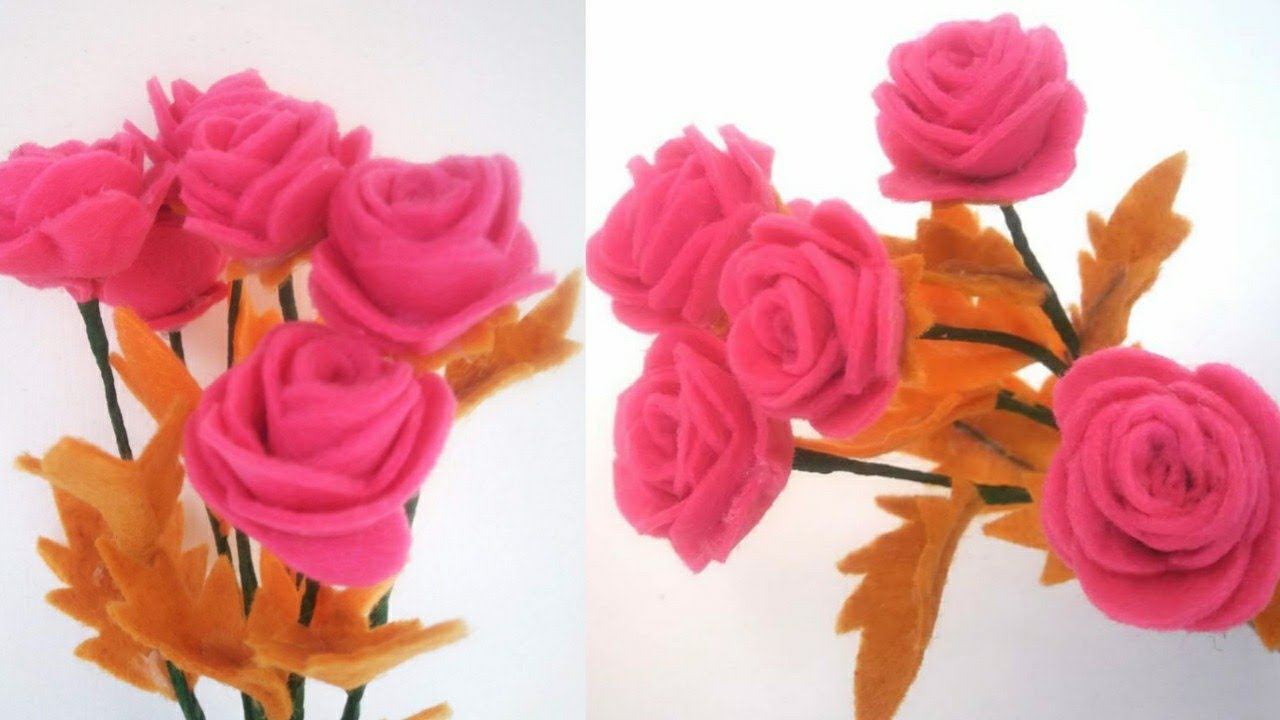 How to make Felt roses I Easy felt flower I Rose bouquet making