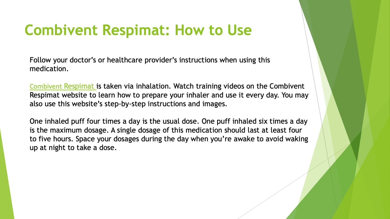 Combivent Respimat (Ipratropium/Albuterol) - Price, Uses and Side Effects