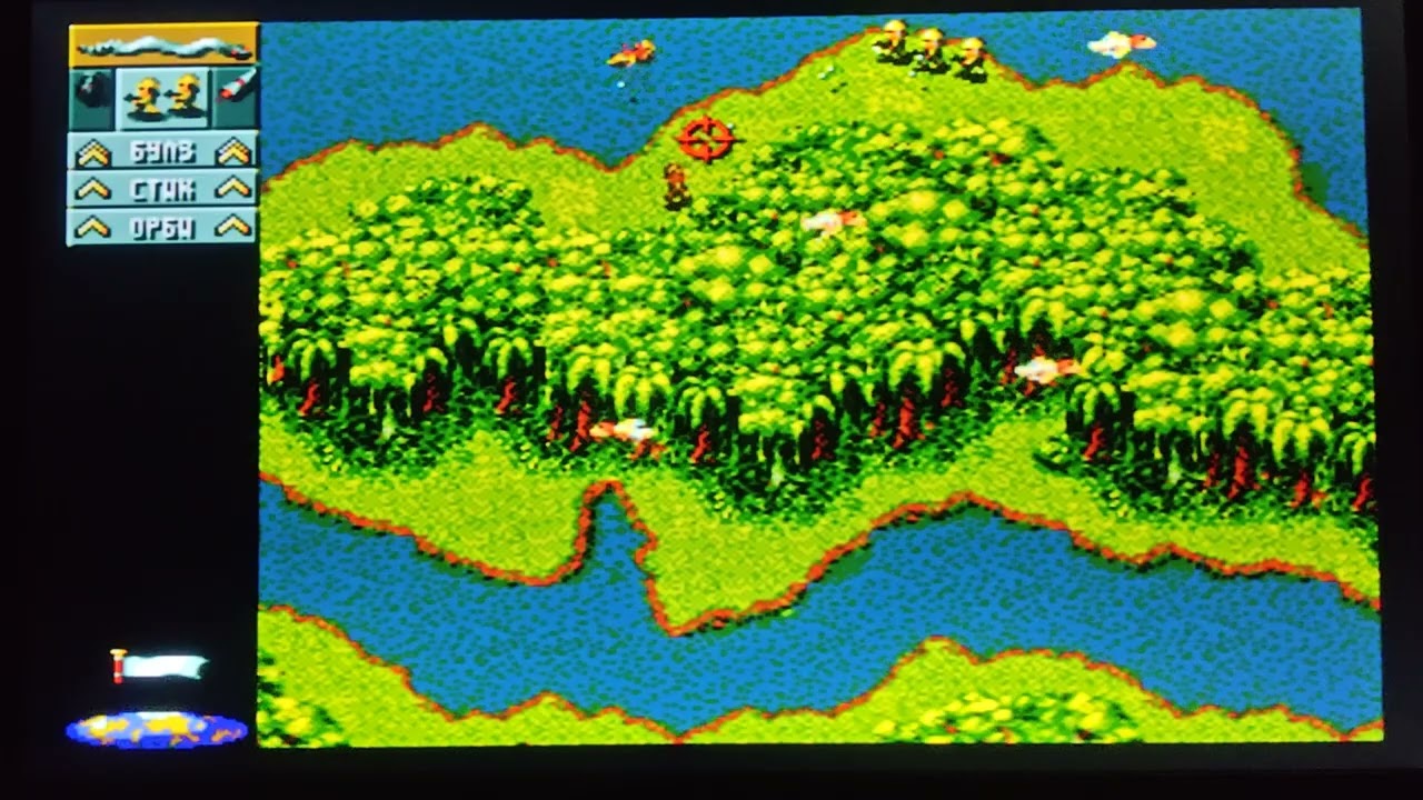 Cannon Fodder Sega Clon pod HDMI na TV LED