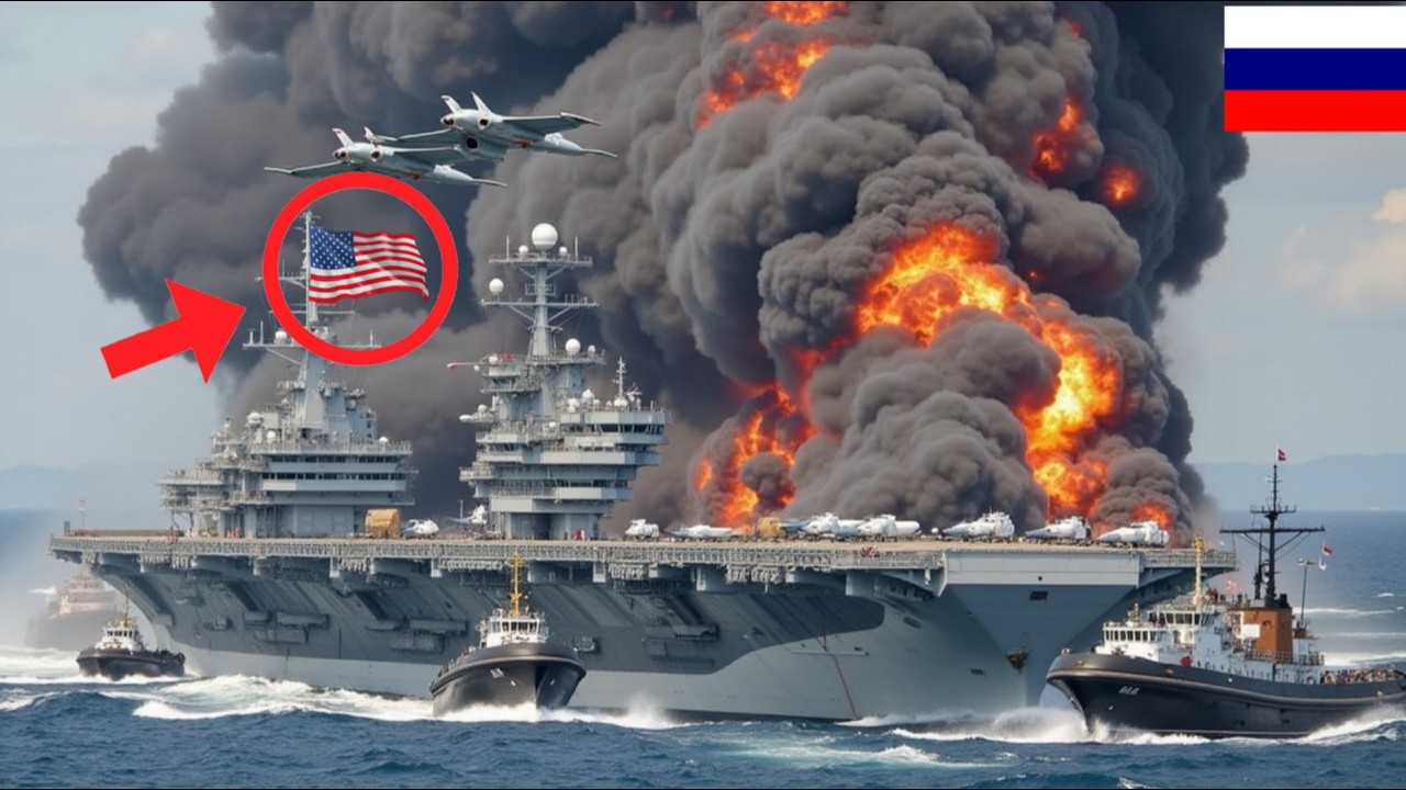 13 минут назад американский авианосец-монстр с 500 танками был уничтожен российским истребителем Сух