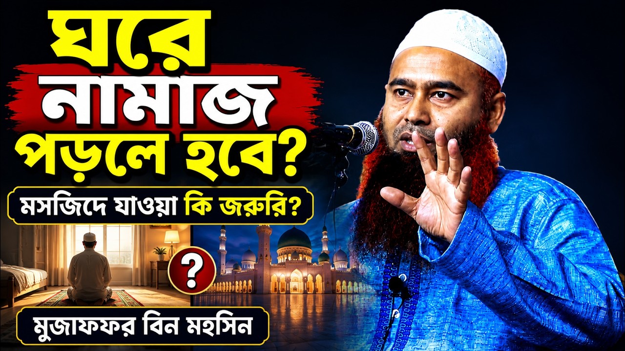 মসজিদে না গিয়ে ঘরে নামাজ পড়লে হবে কিনা | মুজাফফর বিন মহসিন ওয়াজ | dr muzaffar bin mohsin new waz