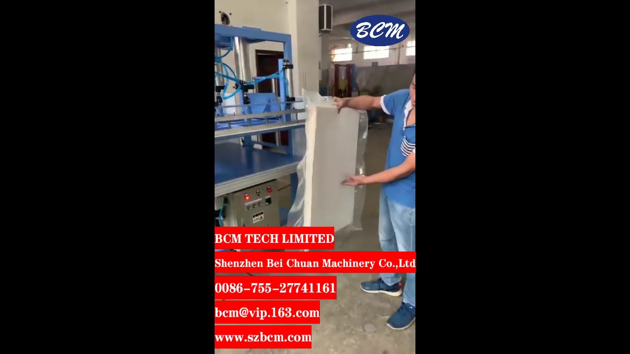 High density sponge pressing and packing machine with 4 pcs pressing cylinders