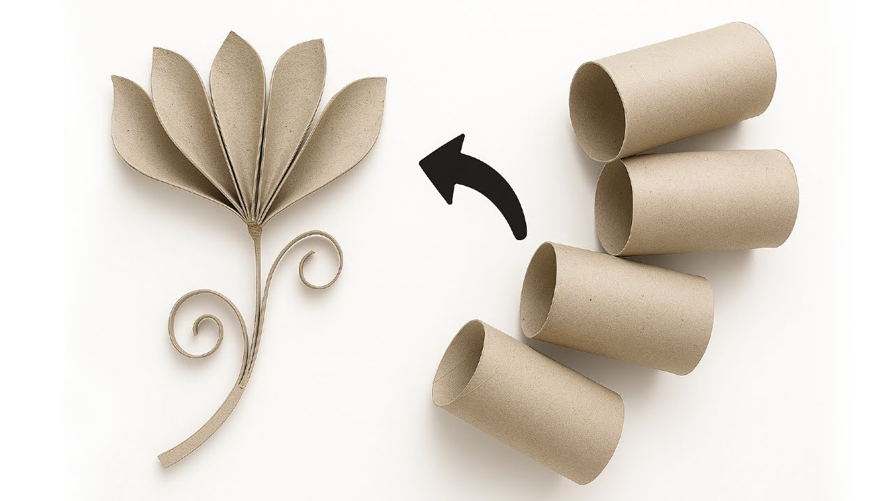 Awesome Craft Idea with Toilet Paper Rolls ♻️ Greeting Card With Paper Flower / Easy DIY Tutorial 😍