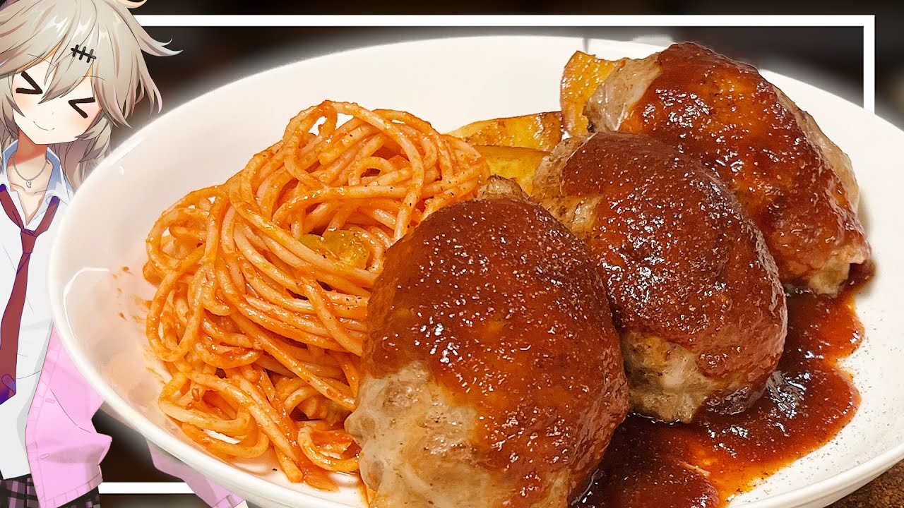 自家製ケチャップで作るハンバーグ＆ナポリタン！