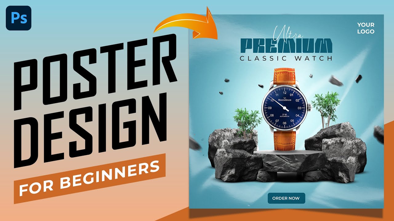 Watch Poster Design in Photoshop | Stunning Flyer Tutorial + Free PSD