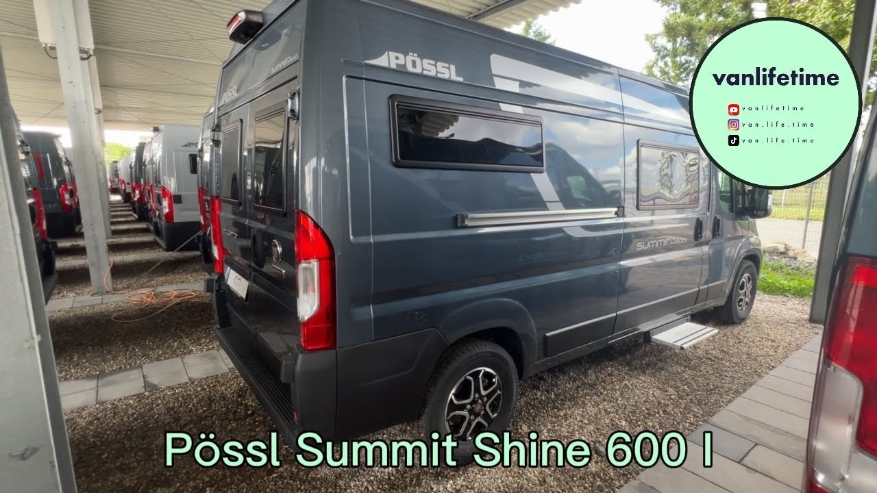 Kompakter Camper mit Schwenkbad l Pössl Summit Shine 600 l Fiat Campervan Van Motorhome Kastenwagen