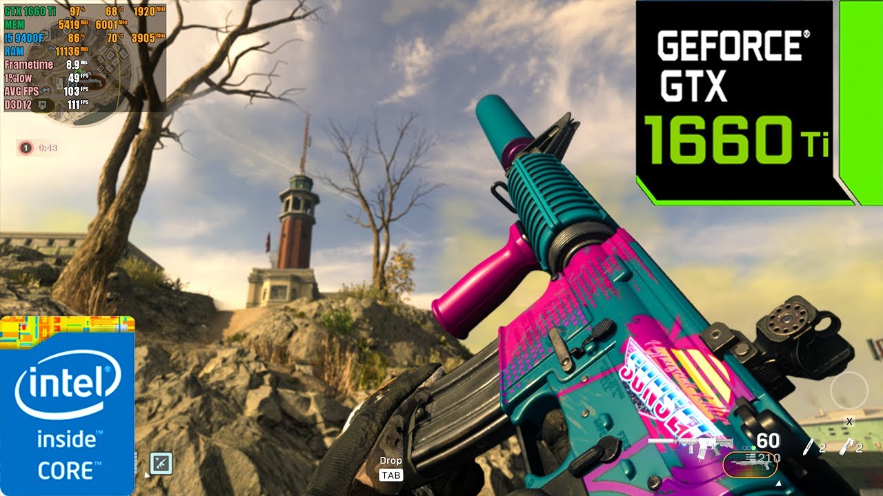 Call of Duty : Warzone GTX 1660 Ti 6GB (  Rebirth Island / Maximum Settings   )