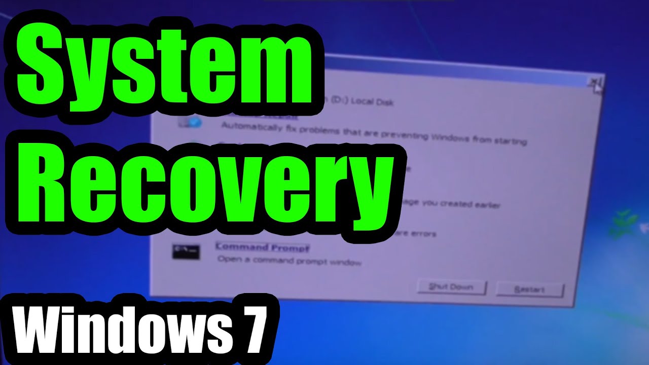 How to access System Recovery Options (Windows 7)