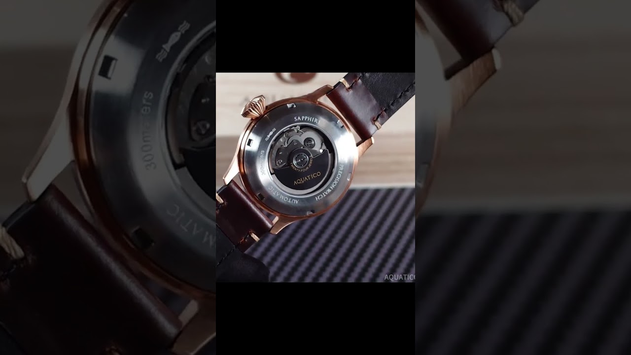 Aquatico Automatic Bronze Pilot Watch Black Dial (Seiko NH37