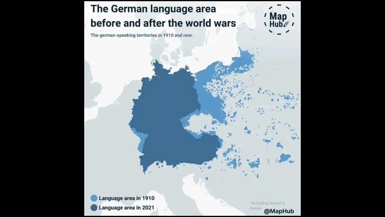 The German language area before and after the world wars! 