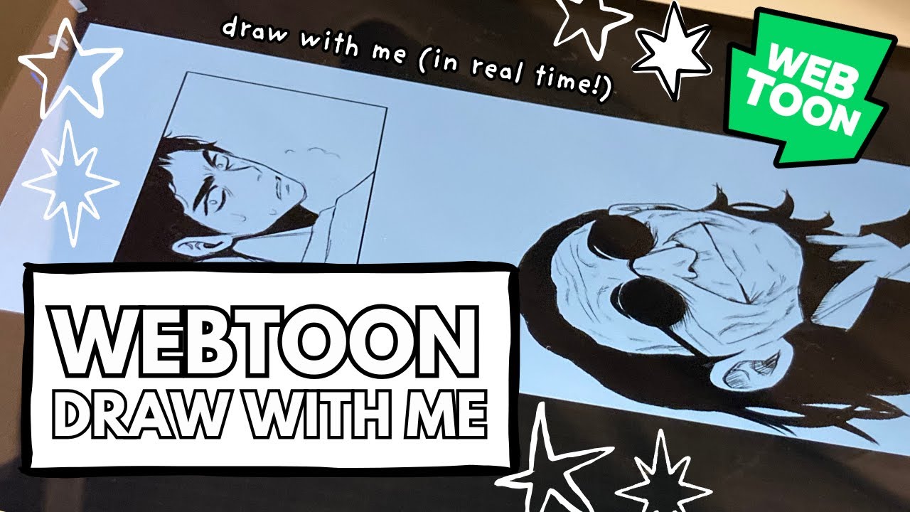 WEBTOON vlog | draw with me (real time) 🌿🌙