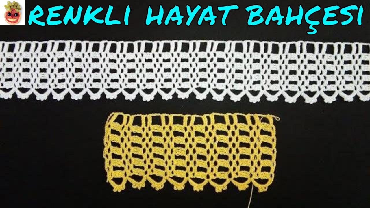 Dantel Havlu Kenarı / Yastık ve Çarşaf kenar Örneği  -  Anlatımlı Yapılışı -  Örgü Dantel Oya El İşi