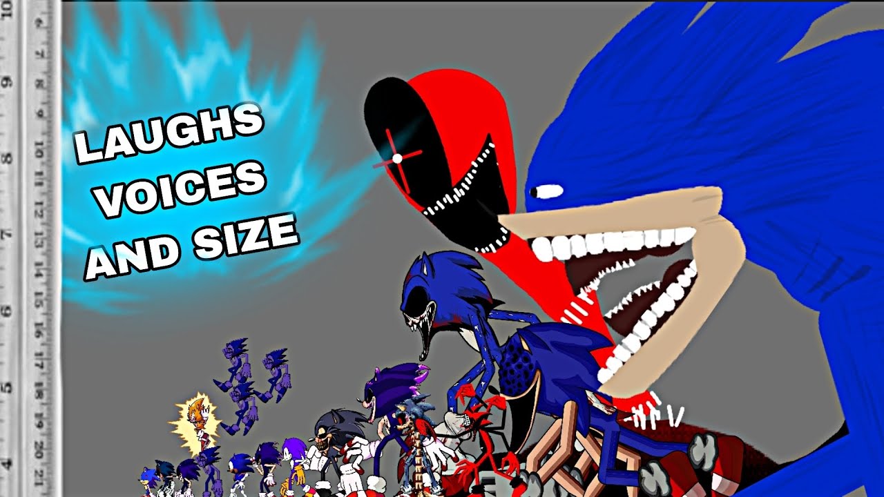 Все смехи, голоса и размеры Sonic.exe из АНИМАЦИИ DC2!