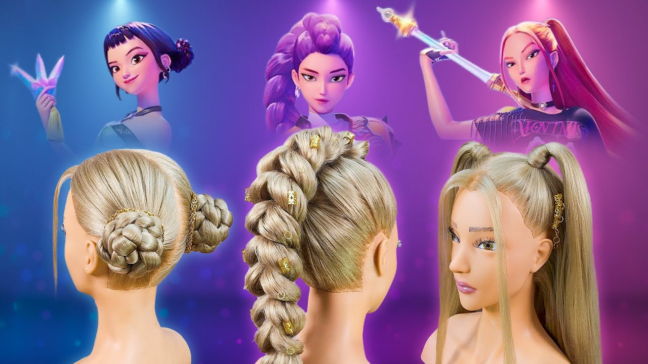 KPop Demon Hunters Hairstyle: Rumi, Zoey & Mira | Full Tutorial