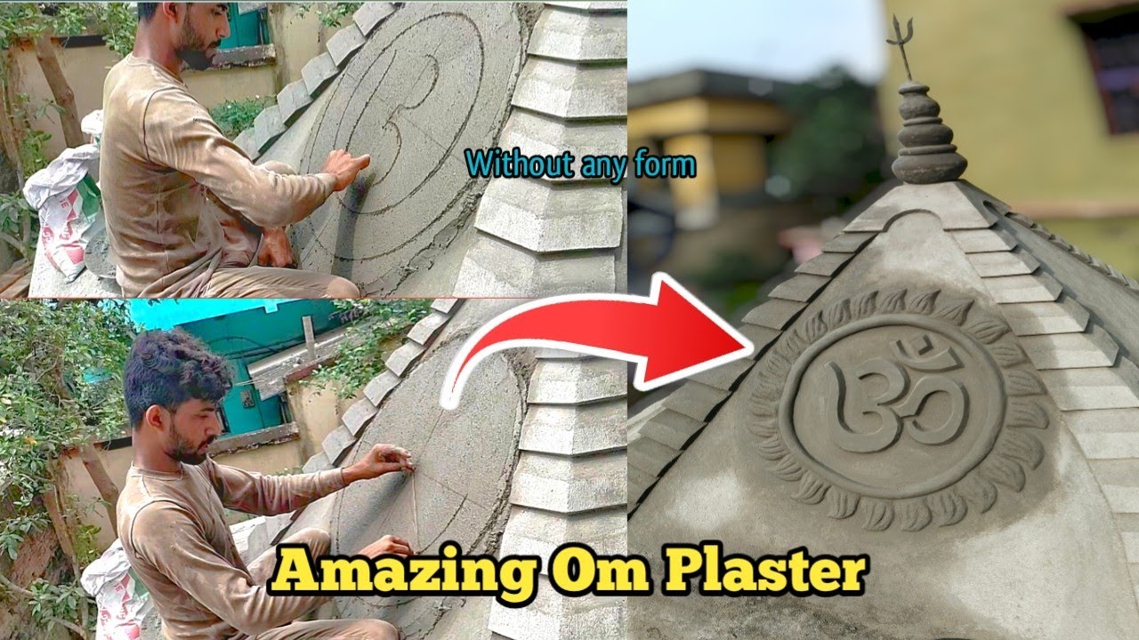 How to make a om plaster design-all tricks-What a beautiful om plaster design with sand & cement#om
