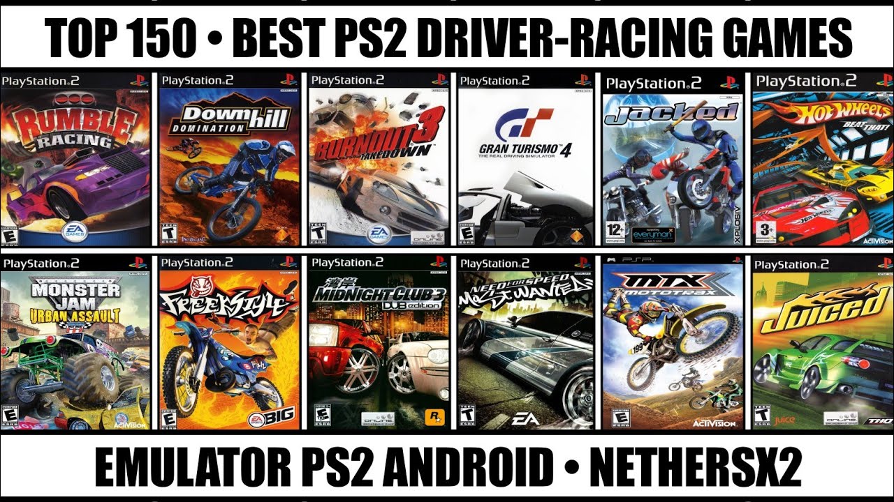 Top 150 Best Driving And Racing Games For PS2 | Best PS2 Games | Emulator PS2 Android