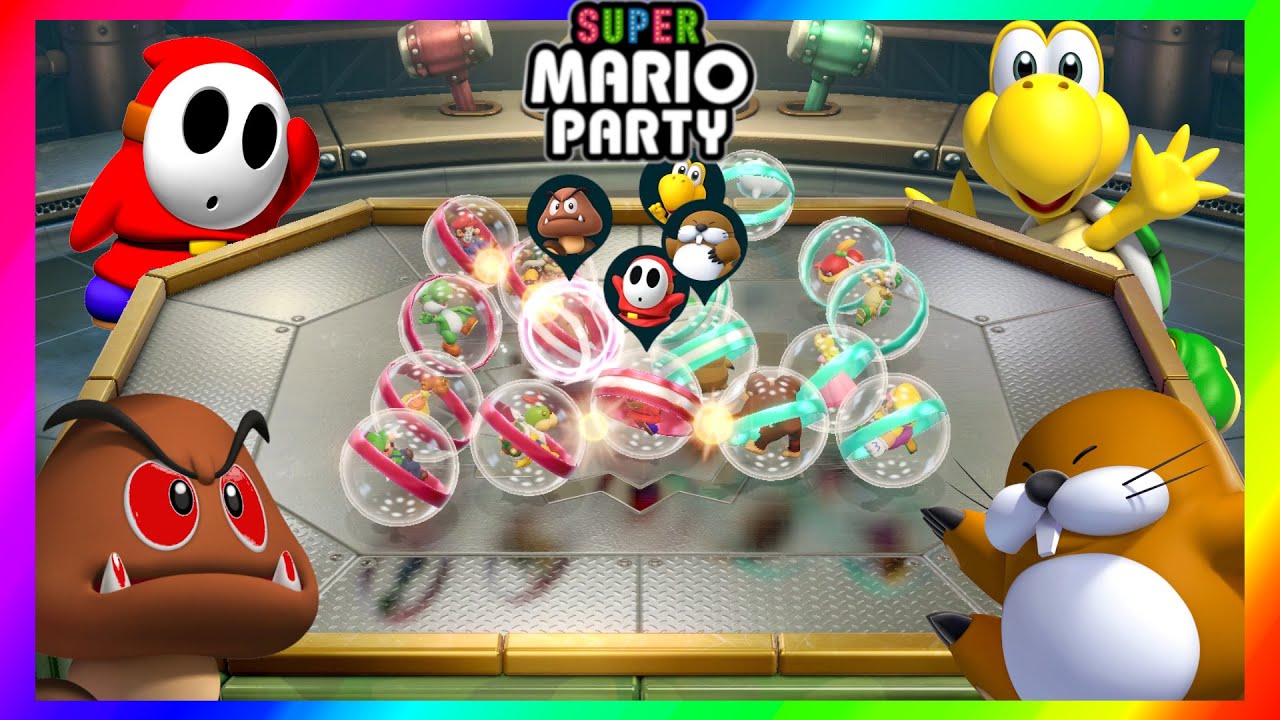 Super Mario Party Minigames Goomba vs Monty Mole vs Shy Guy vs Koopa troopa