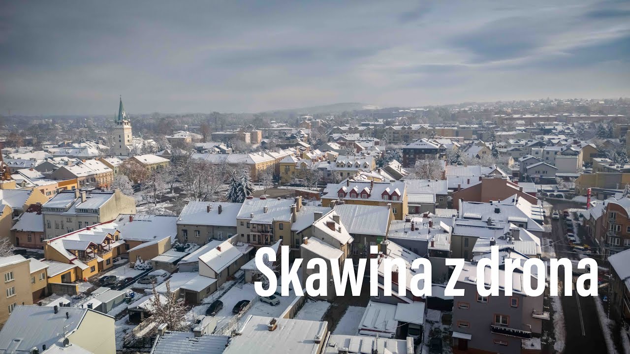 Zimowa Skawina z drona &ndash; niesamowite widoki z powietrza