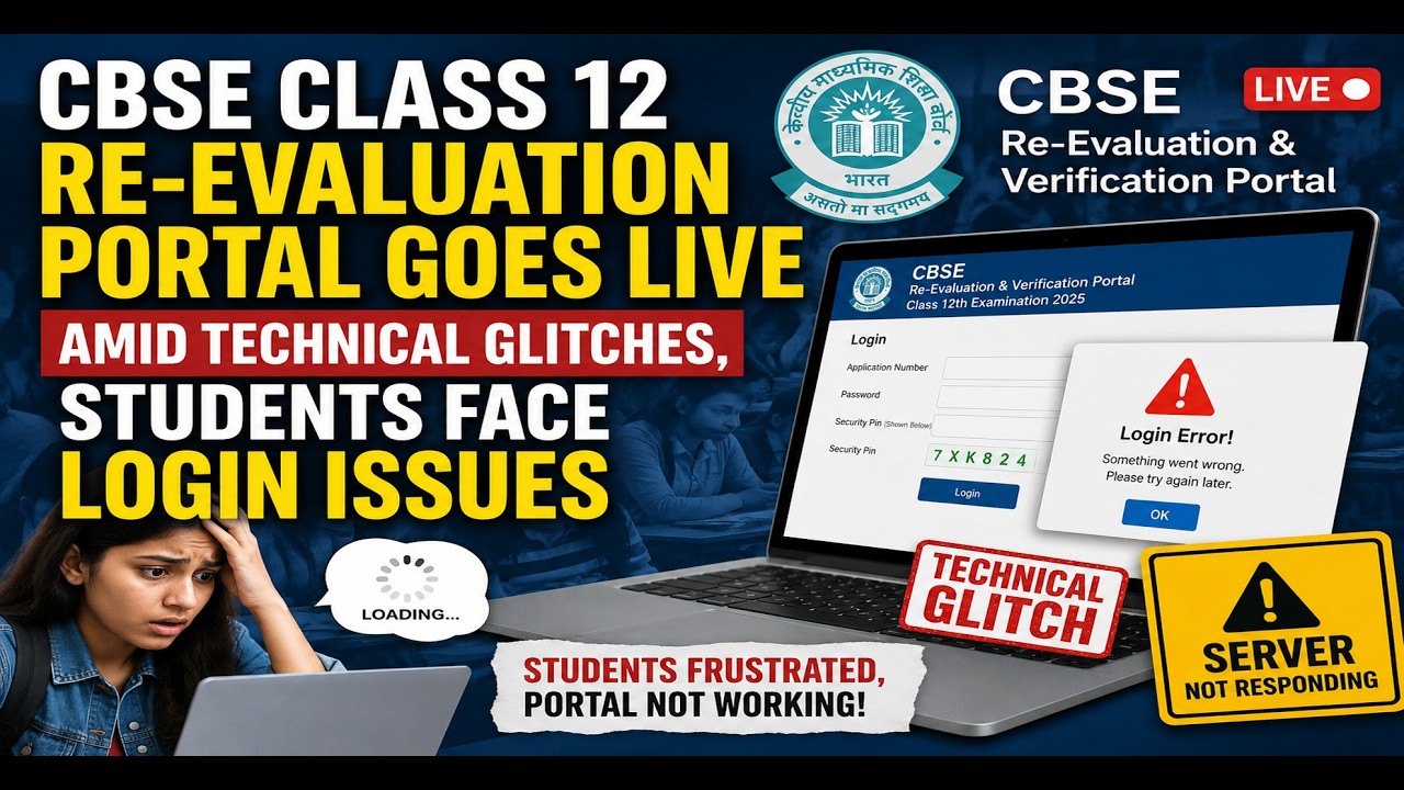 CBSE Class 12 Re-Evaluation Portal Goes Live Amid Technical Glitches, Students Face Login Issues
