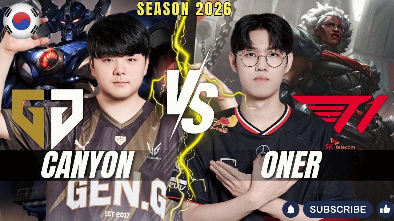 GEN Canyon vs T1 Oner - Canyon AATROX vs Oner AMBESSA Jungle - Patch 26.3 KR Ranked | lolrec
