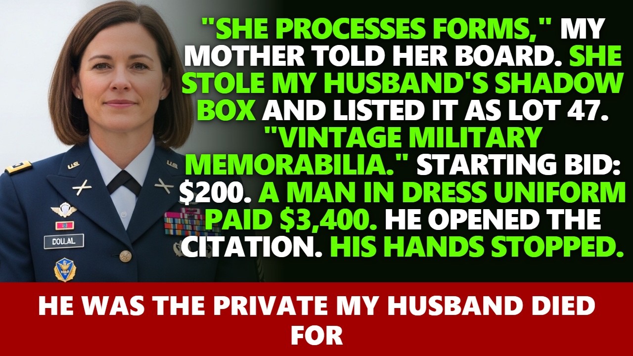My Mother Listed My Husband's Bronze Star as Lot 47. The Bidder Was the Soldier He Died Protecting