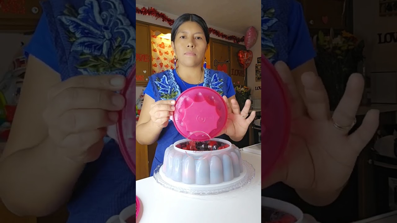 gelatina transparente  con frutos rojos encapsulados #parati #viral #gelatinas