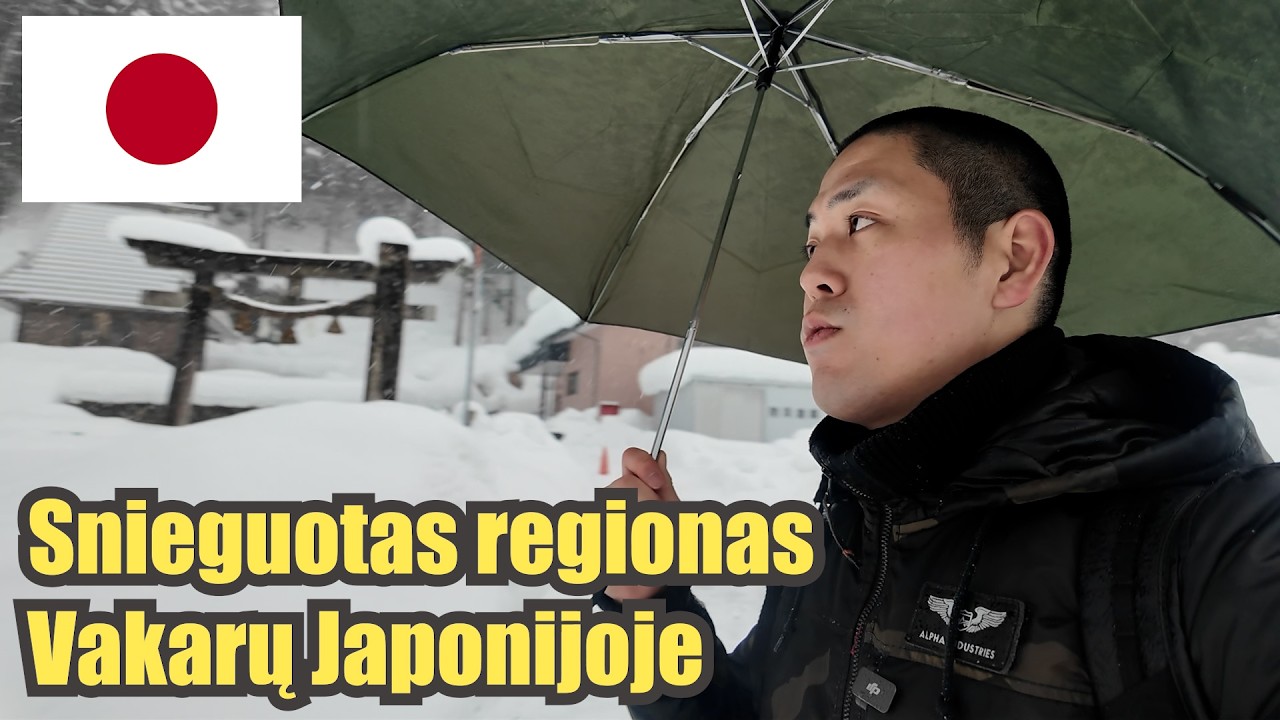 Įspūdingas sniego kiekis šiame snieguotame regione Japonijoje
