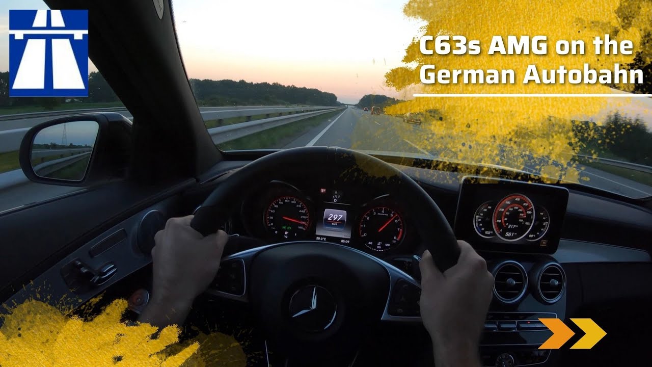 C63s AMG On The German Autobahn