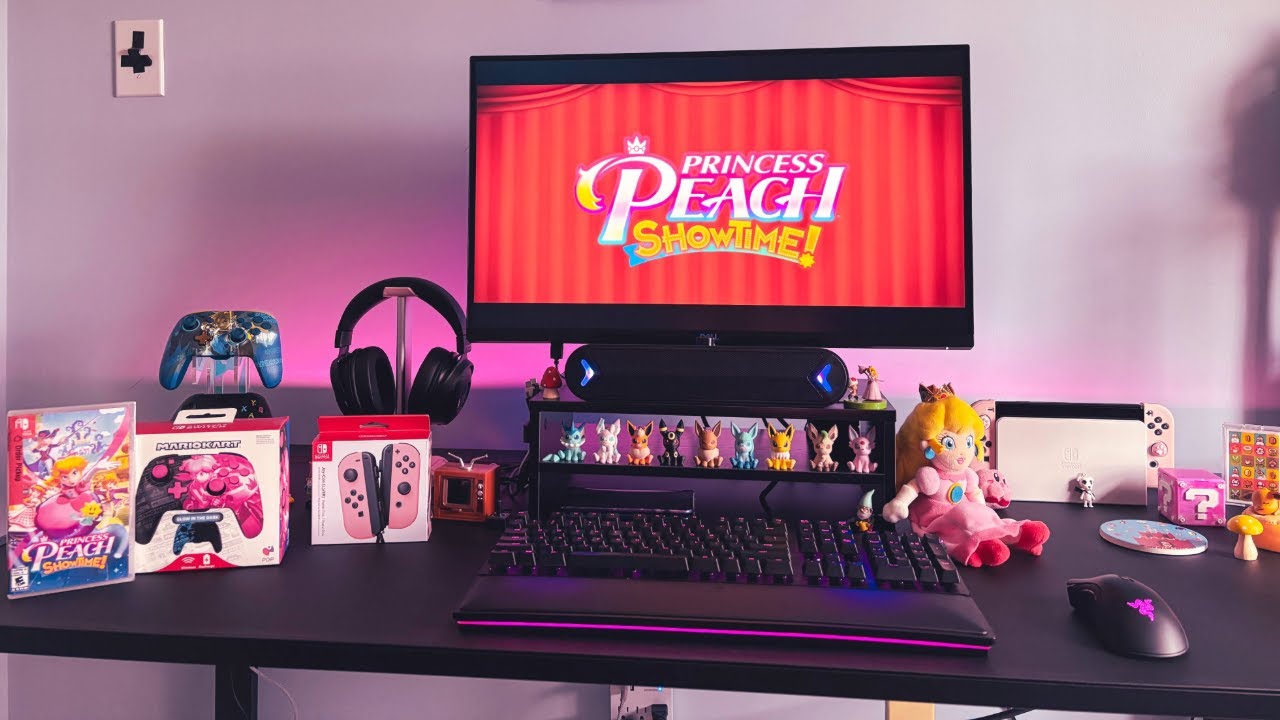 Unboxing the new Princess Peach controller and pastel pink joy cons!