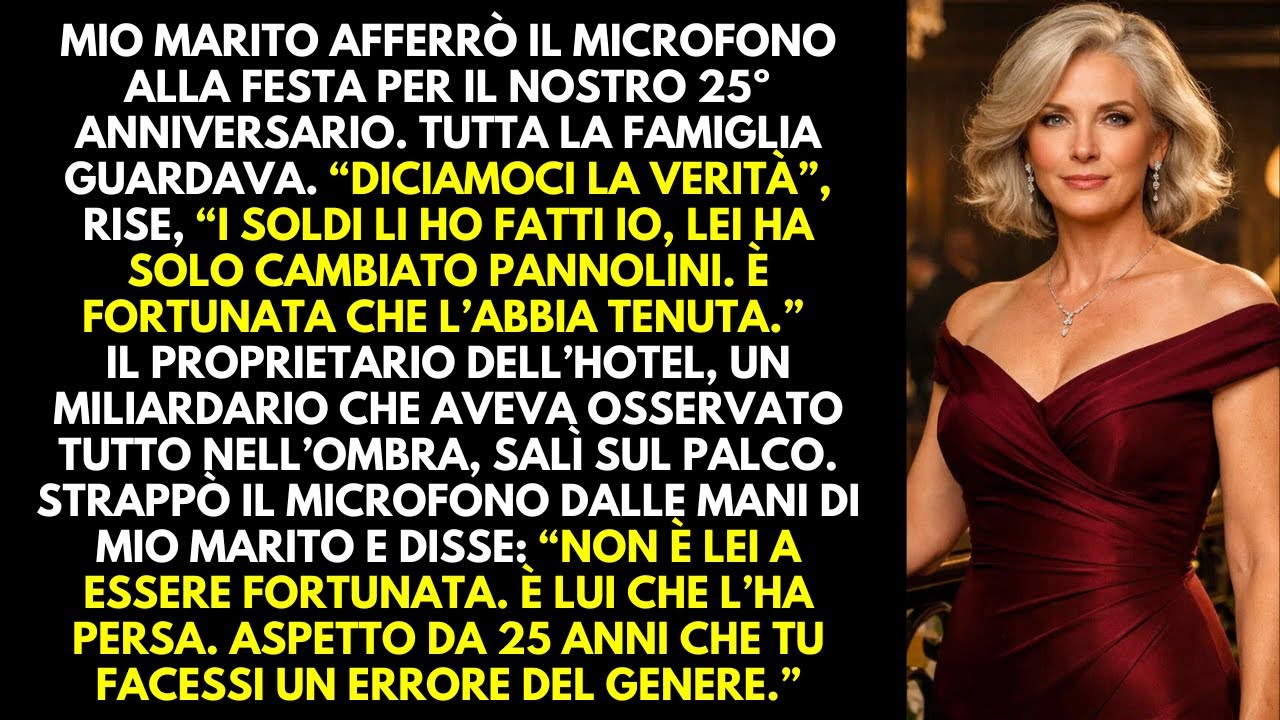“È fortunata che l’abbia tenuta.” rise mio marito sul palco. Il miliardario afferrò il microfono e…